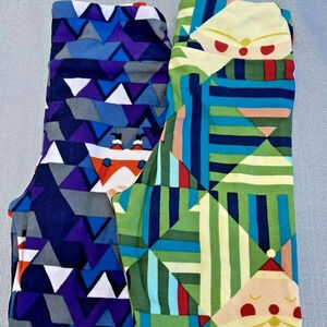 LULAROE Child Stretchy Slim Fit Lot of 2 Casual Holiday Theme Legging Pants